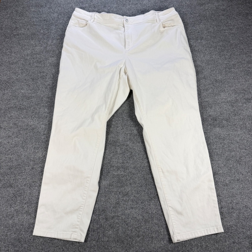 J. Jill Authentic Fit Slim Ankle Cotton Blend White Jeans Size 20W Normcore